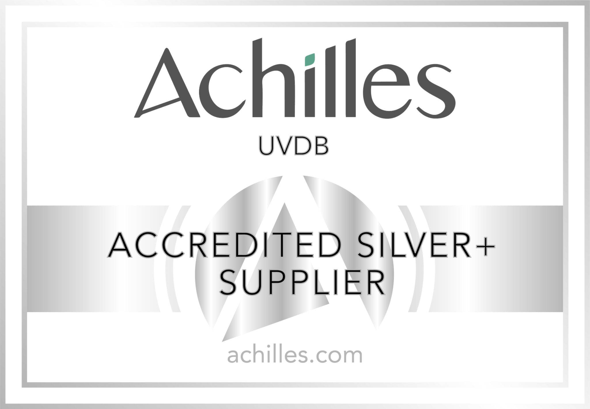 Official Achilles UVDB Accredited Silver+ Supplier badge.